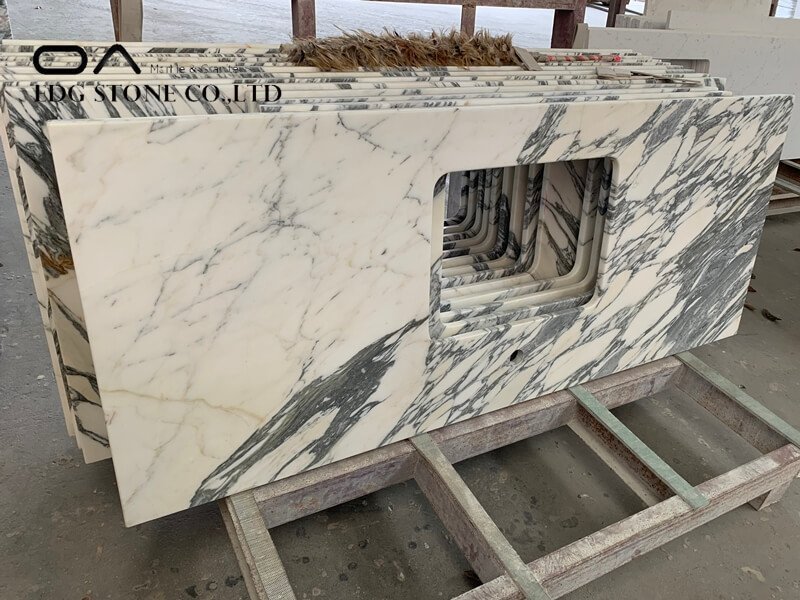 black and white marble countertops